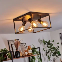 Plafonnier Malao Noir, 4 Lumieres