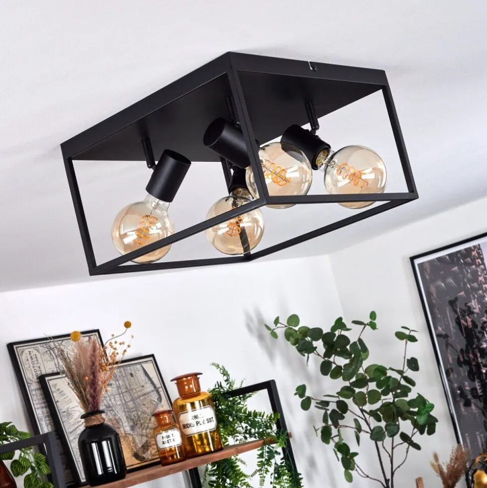 Plafonnier Malao Noir, 4 Lumieres