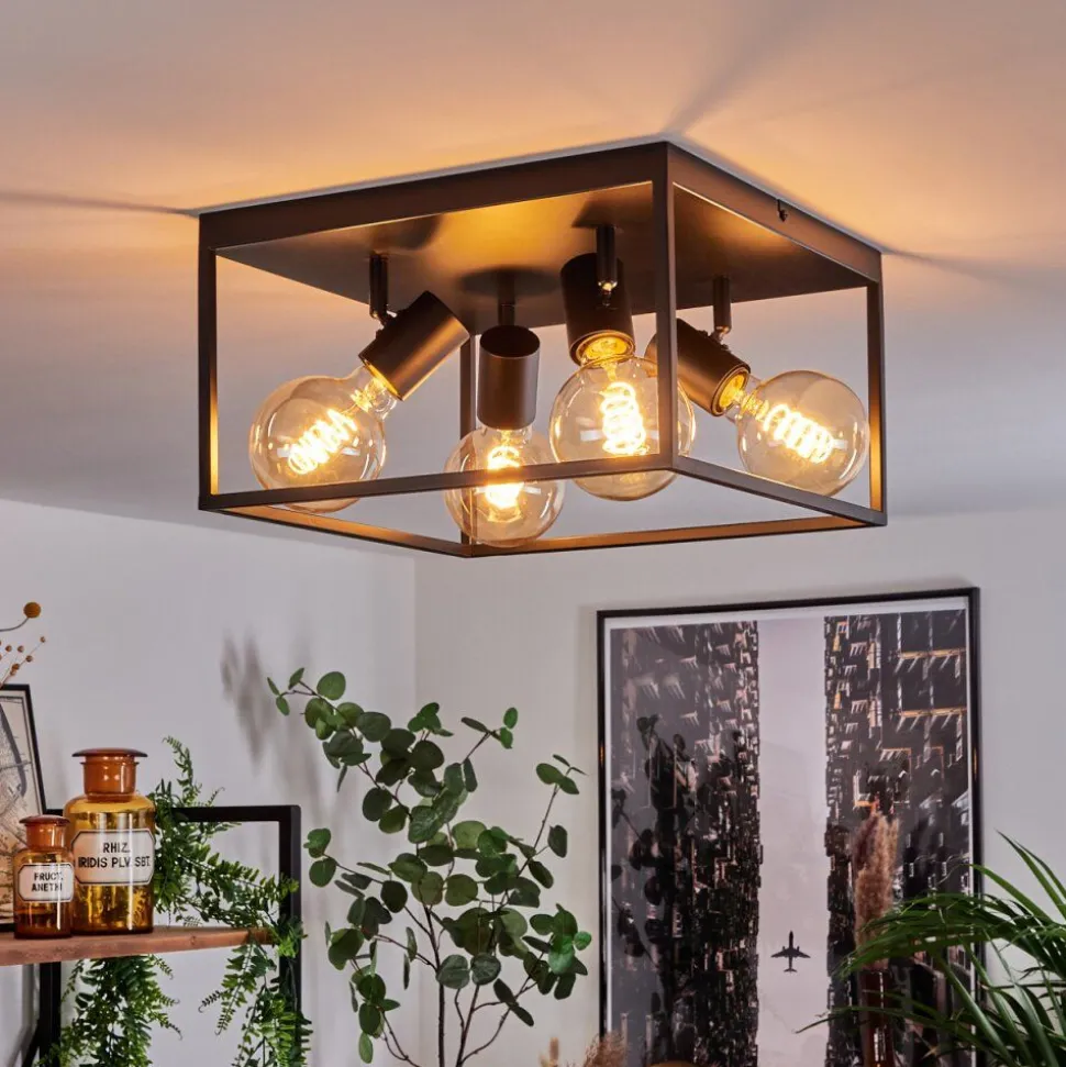 Plafonnier Malao Noir, 4 Lumieres