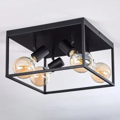 Plafonnier Malao Noir, 4 Lumieres
