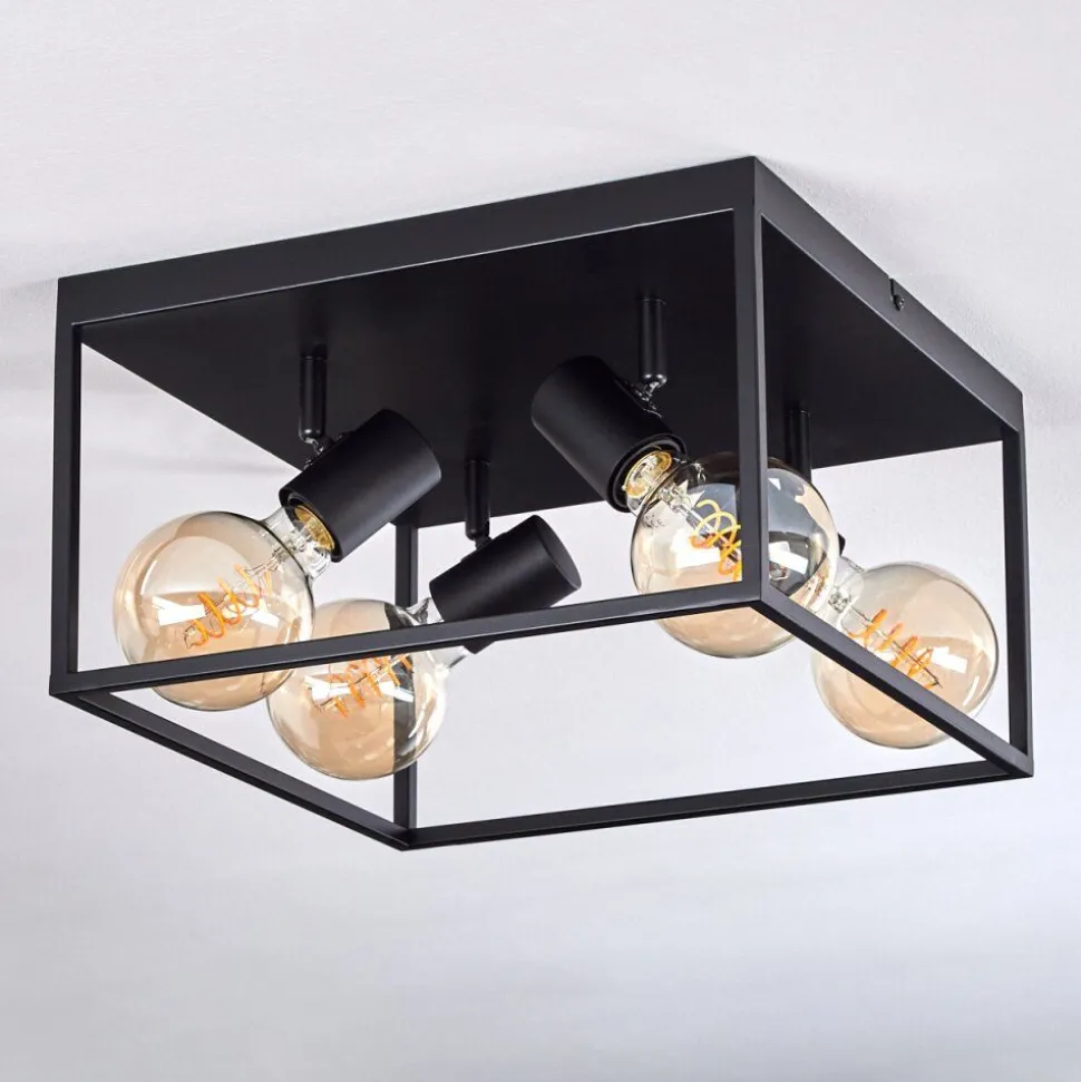 Plafonnier Malao Noir, 4 Lumieres