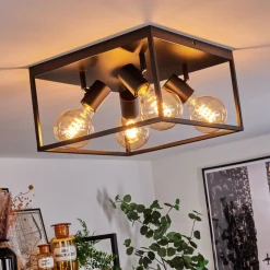 Plafonnier Malao Noir, 4 Lumieres