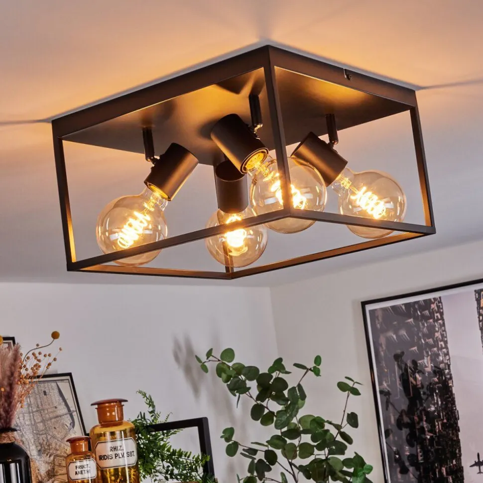Plafonnier Malao Noir, 4 Lumieres