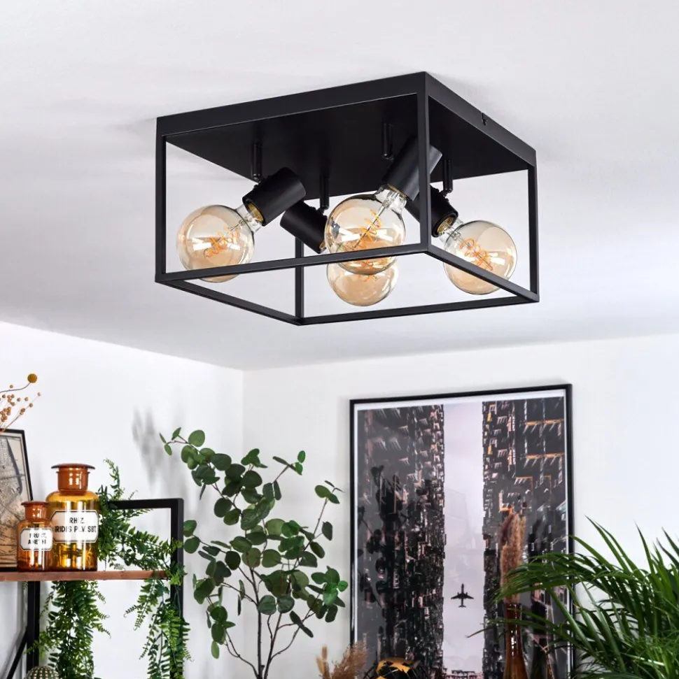 Plafonnier Malao Noir, 4 Lumieres