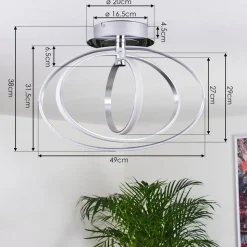 Plafonnier Maluma Chrome, 1 Lumiere