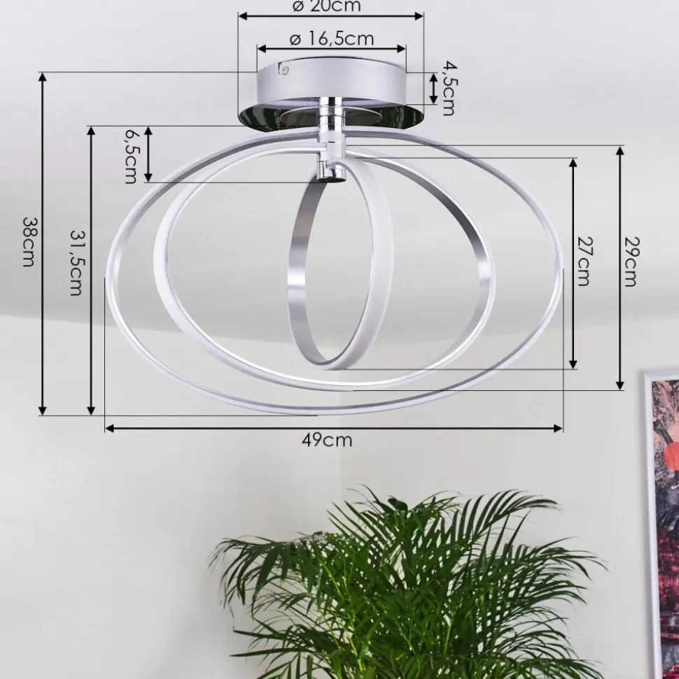 Plafonnier Maluma Chrome, 1 Lumiere