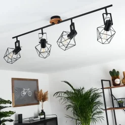 Plafonnier Maracambo Bois Fonce, Noir, 4 Lumieres