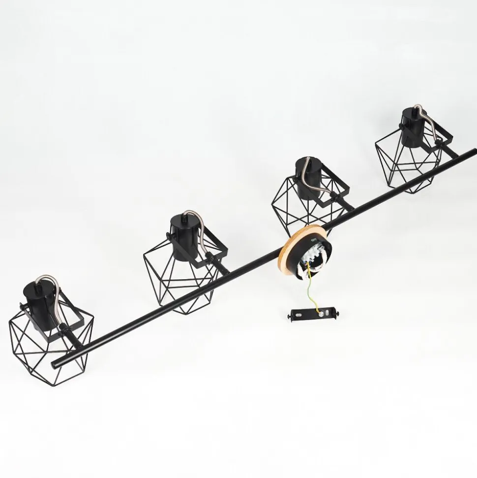 Plafonnier Maracambo Bois Fonce, Noir, 4 Lumieres