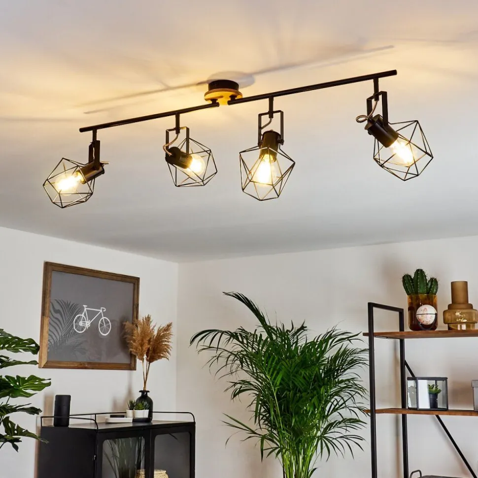 Plafonnier Maracambo Bois Fonce, Noir, 4 Lumieres