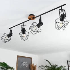 Plafonnier Maracambo Bois Fonce, Noir, 4 Lumieres