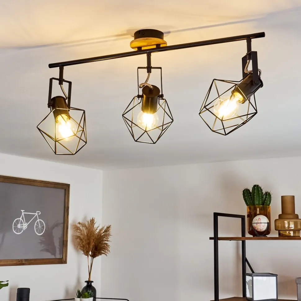 Plafonnier Maracambo Bois Fonce, Noir, 3 Lumieres