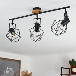 Plafonnier Maracambo Bois Fonce, Noir, 3 Lumieres