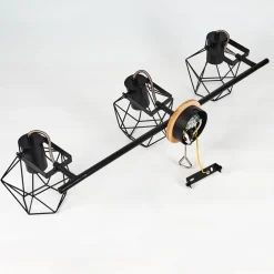 Plafonnier Maracambo Bois Fonce, Noir, 3 Lumieres