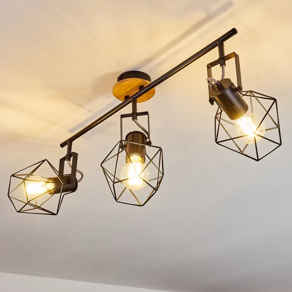 Plafonnier Maracambo Bois Fonce, Noir, 3 Lumieres