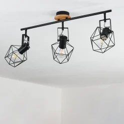 Plafonnier Maracambo Bois Fonce, Noir, 3 Lumieres