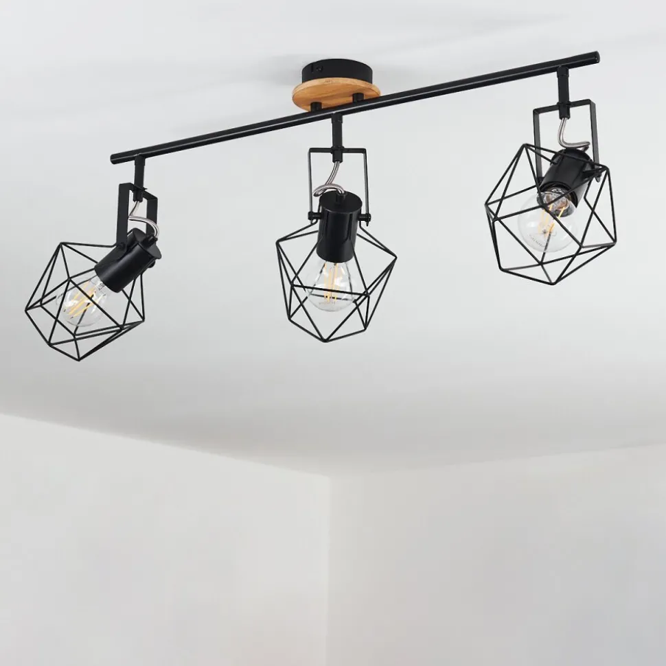 Plafonnier Maracambo Bois Fonce, Noir, 3 Lumieres