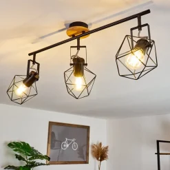 Plafonnier Maracambo Bois Fonce, Noir, 3 Lumieres