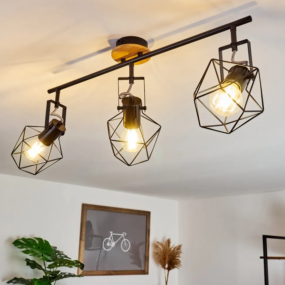 Plafonnier Maracambo Bois Fonce, Noir, 3 Lumieres