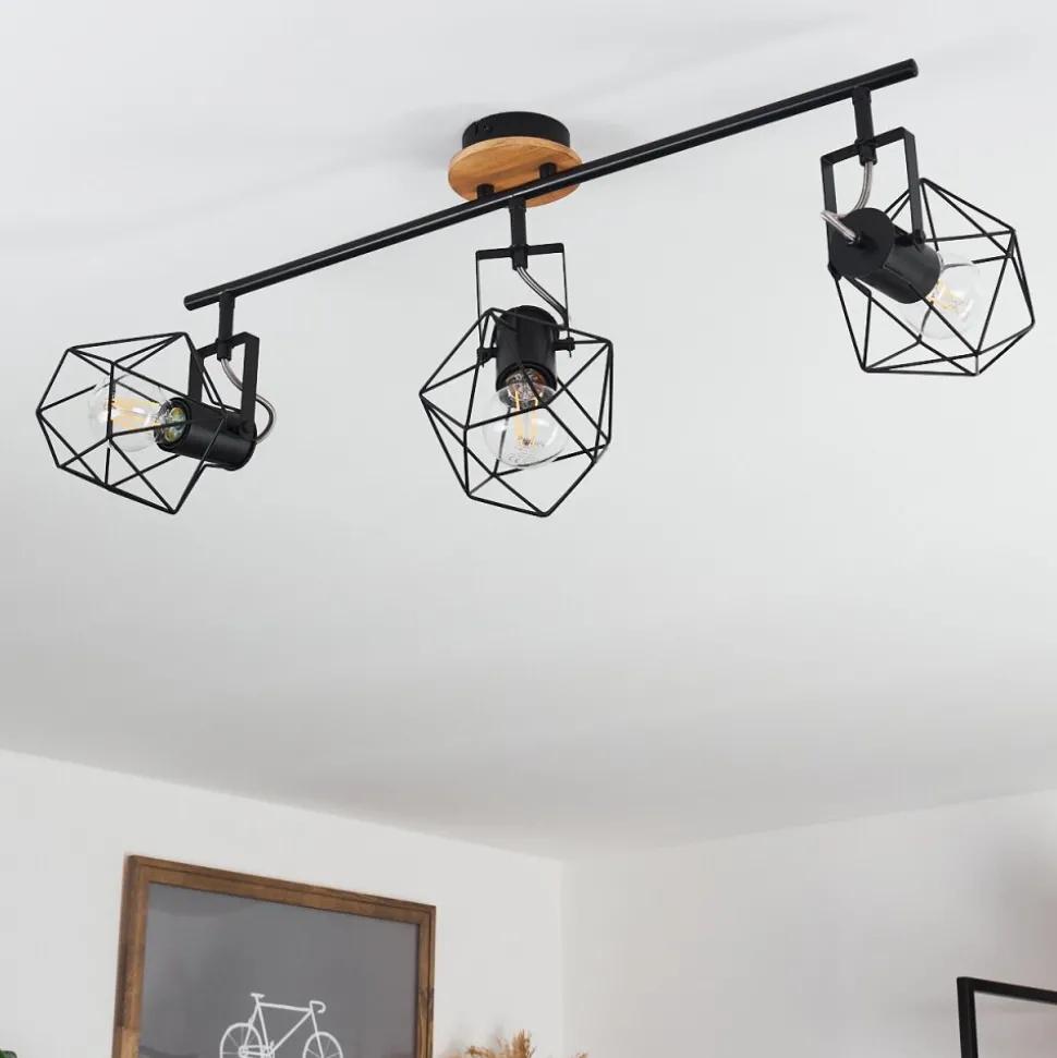 Plafonnier Maracambo Bois Fonce, Noir, 3 Lumieres