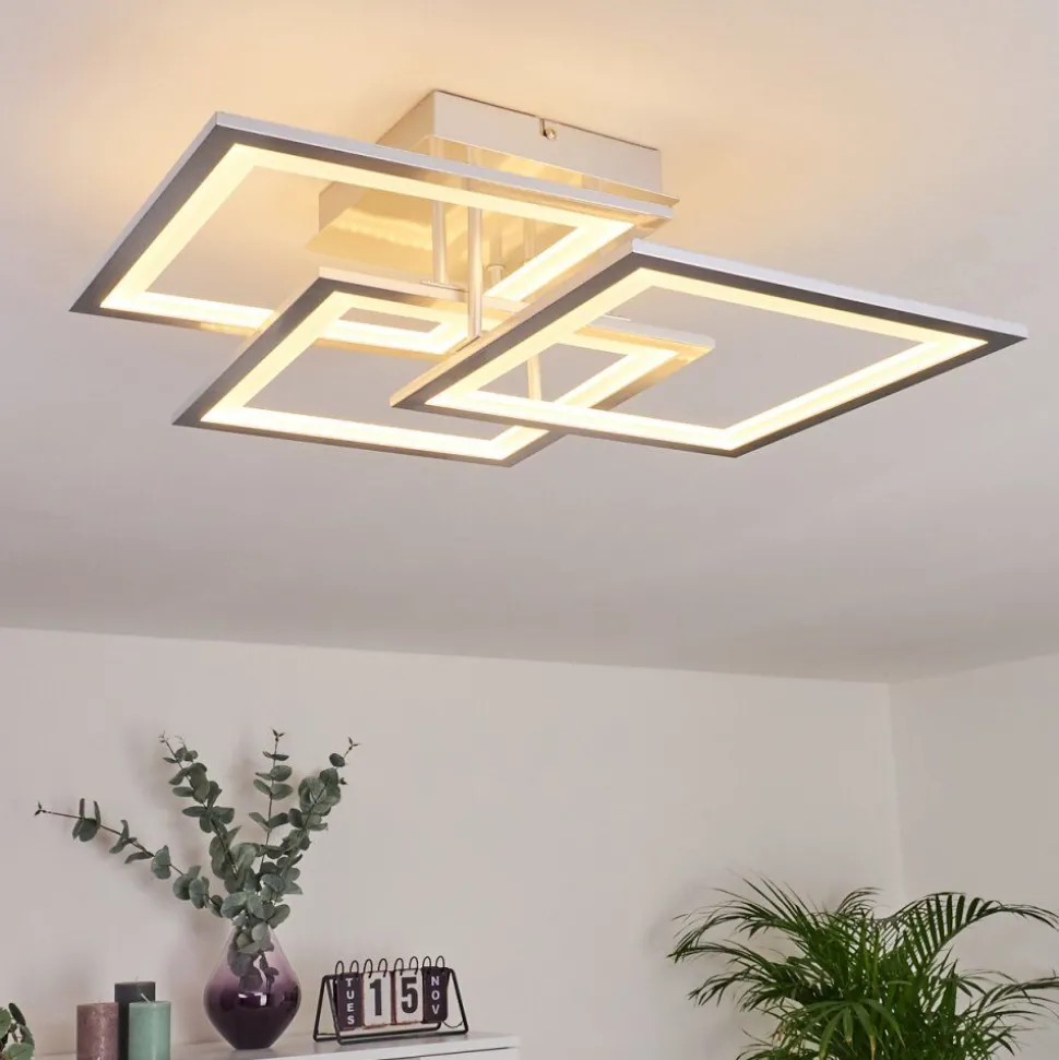 Plafonnier Marcus Led Argente, 1 Lumiere