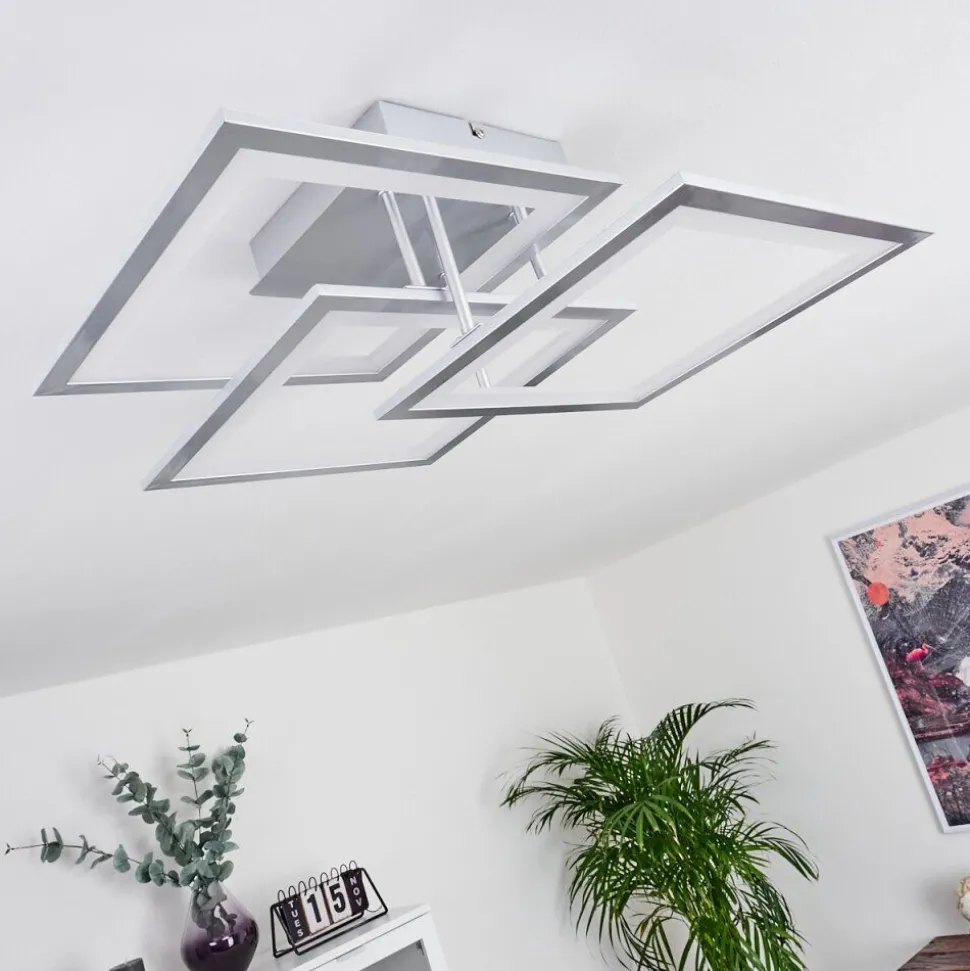 Plafonnier Marcus Led Argente, 1 Lumiere