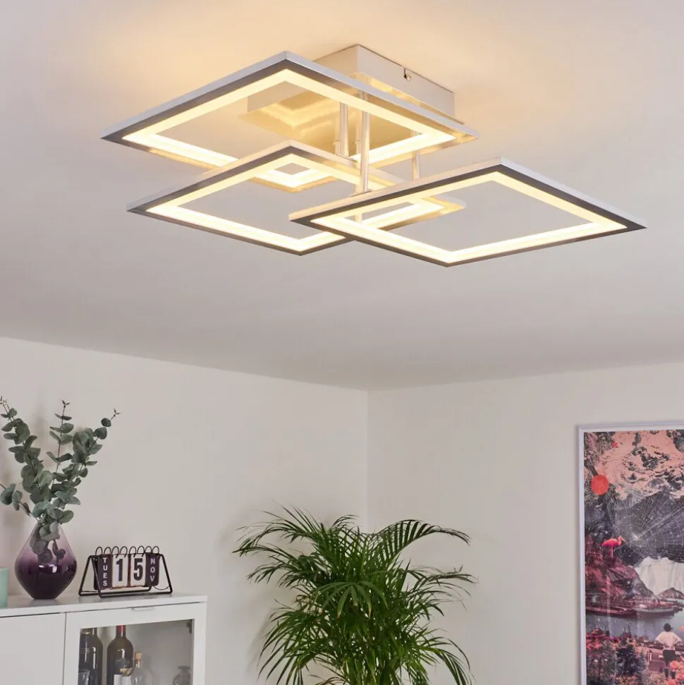 Plafonnier Marcus Led Argente, 1 Lumiere
