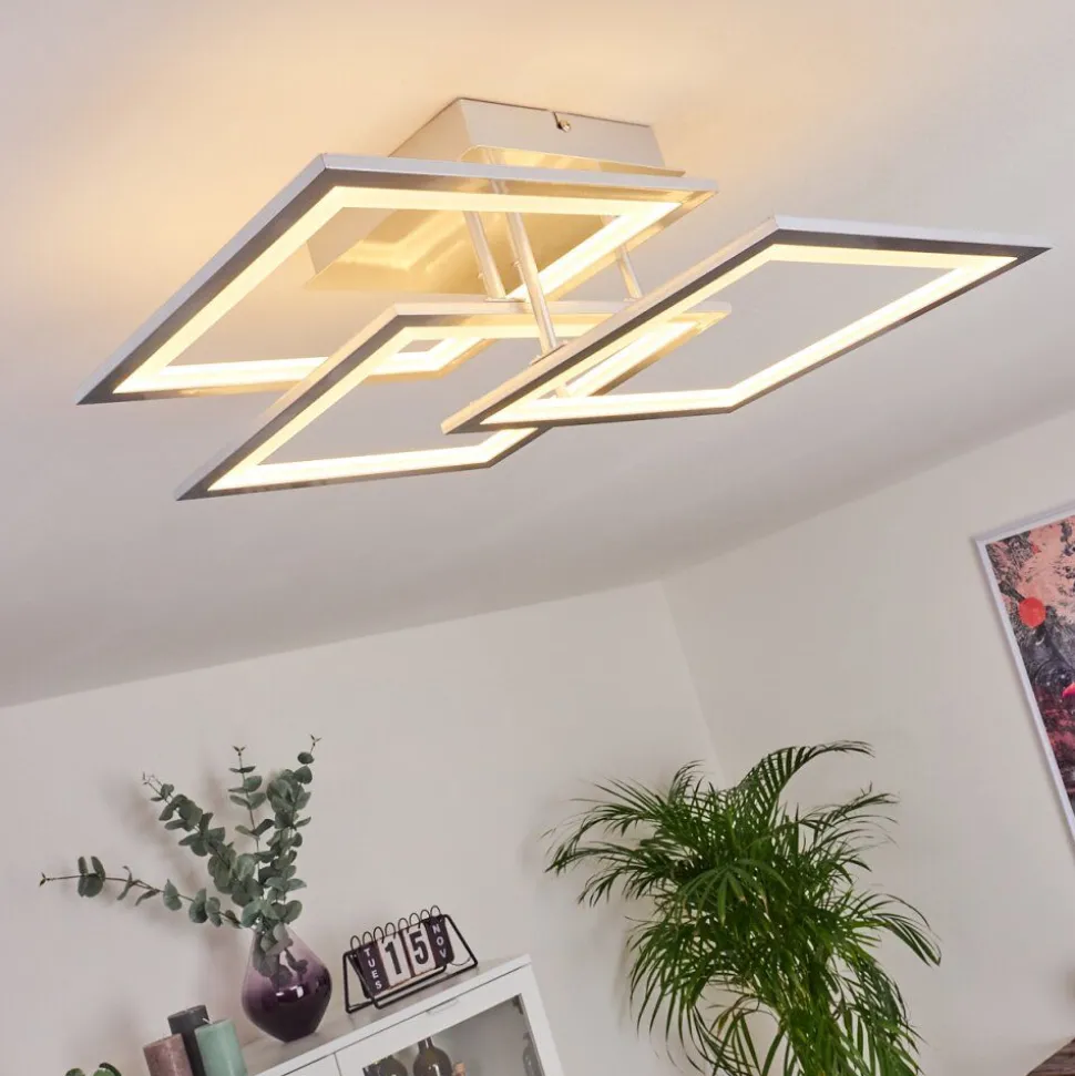 Plafonnier Marcus Led Argente, 1 Lumiere