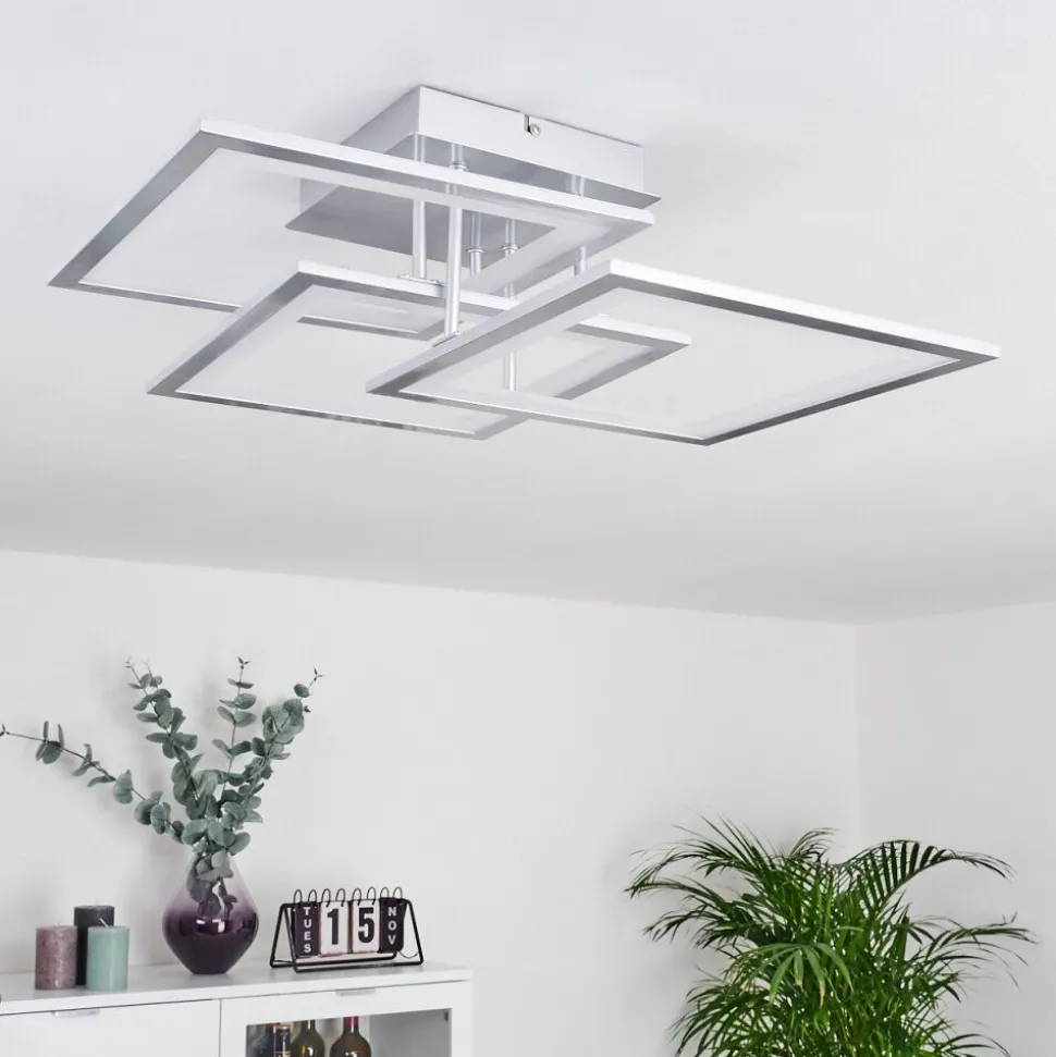 Plafonnier Marcus Led Argente, 1 Lumiere