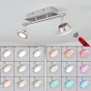 Plafonnier Marsen Led Chrome, Nickel Mat, 2 Lumieres, Telecommandes, Changeur De Couleurs