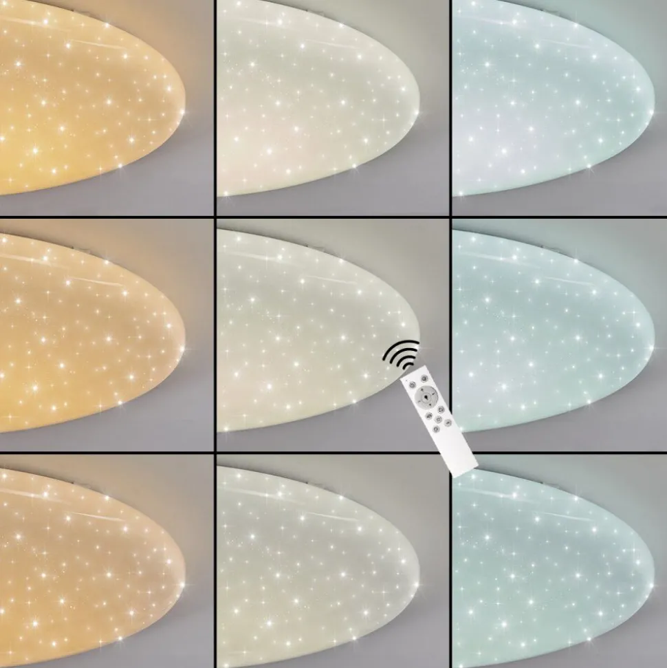 Plafonnier Mixta Led Blanc, 1 Lumiere, Telecommandes, Changeur De Couleurs