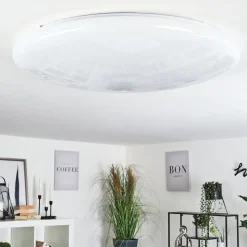 Plafonnier Mixta Led Blanc, 1 Lumiere, Telecommandes, Changeur De Couleurs