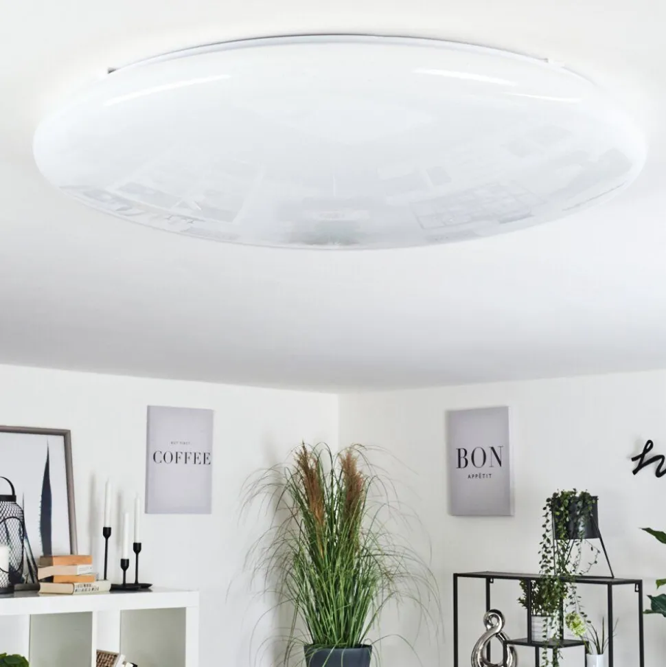 Plafonnier Mixta Led Blanc, 1 Lumiere, Telecommandes, Changeur De Couleurs
