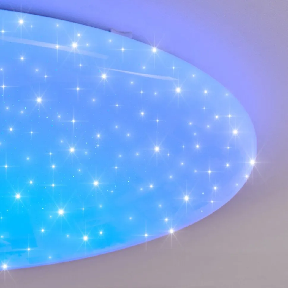 Plafonnier Mixta Led Blanc, 1 Lumiere, Telecommandes, Changeur De Couleurs