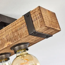 Plafonnier Montgomery Bois Fonce, Noir, 4 Lumieres