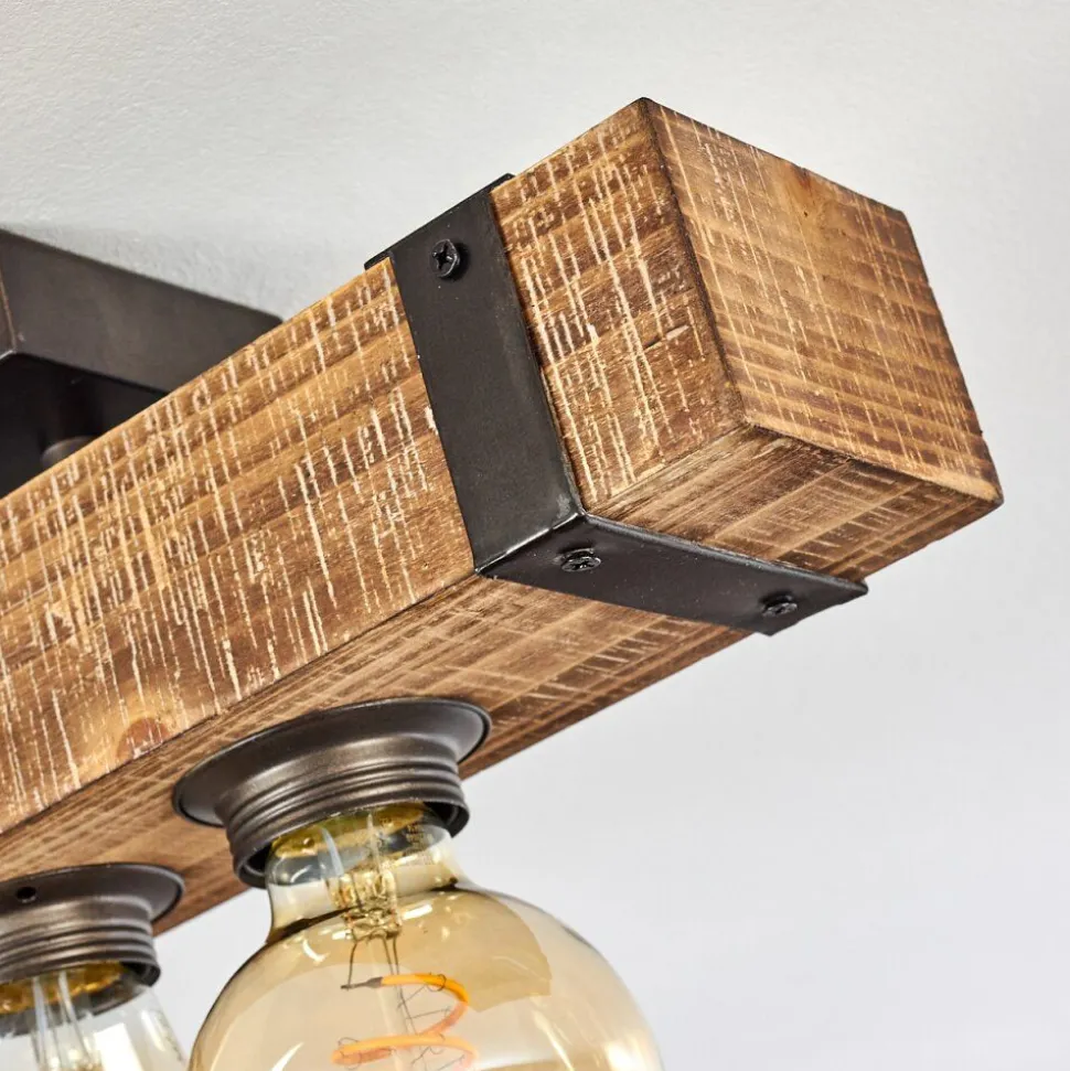 Plafonnier Montgomery Bois Fonce, Noir, 4 Lumieres