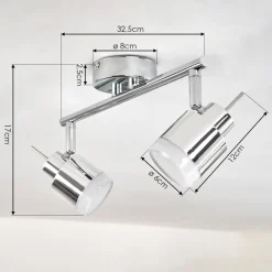 Plafonnier Morges Led Chrome, 2 Lumieres