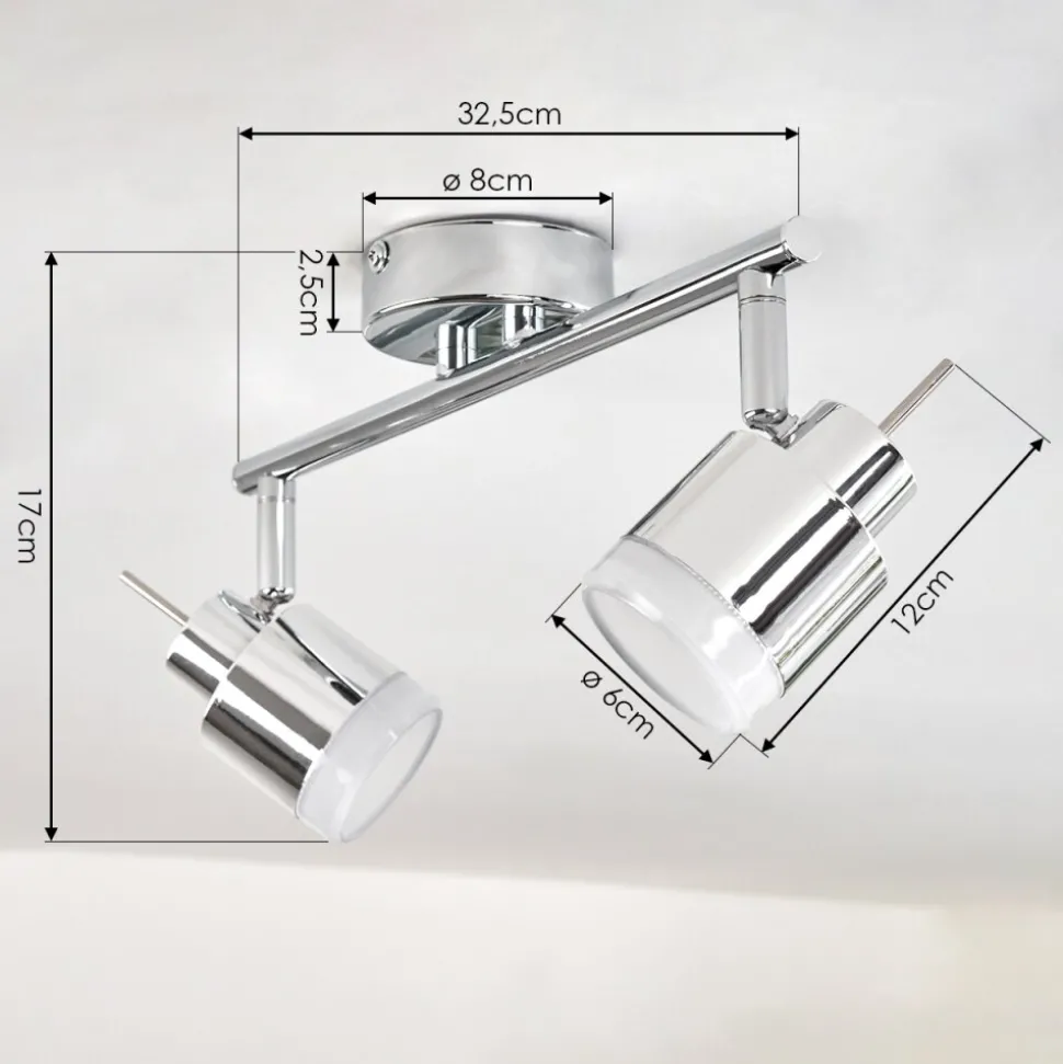 Plafonnier Morges Led Chrome, 2 Lumieres