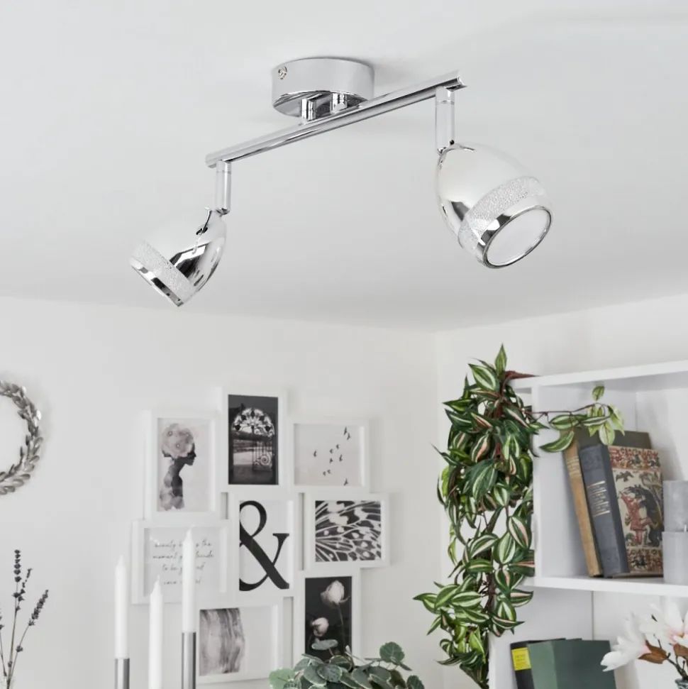 Plafonnier Morges Led Chrome, 2 Lumieres