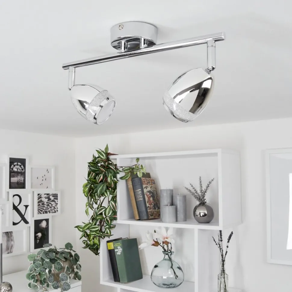 Plafonnier Morges Led Chrome, 2 Lumieres