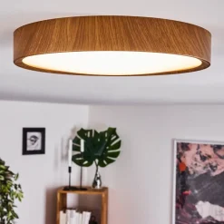 Plafonnier Nexo Led Bois Fonce, 1 Lumiere