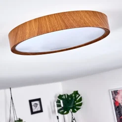 Plafonnier Nexo Led Bois Fonce, 1 Lumiere