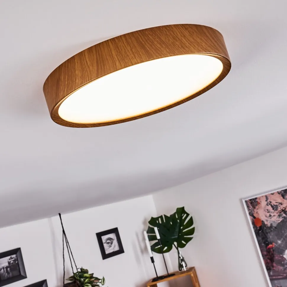 Plafonnier Nexo Led Bois Fonce, 1 Lumiere