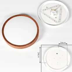 Plafonnier Nexo Led Bois Fonce, 1 Lumiere