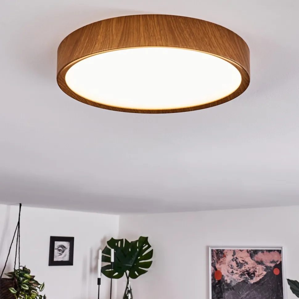 Plafonnier Nexo Led Bois Fonce, 1 Lumiere