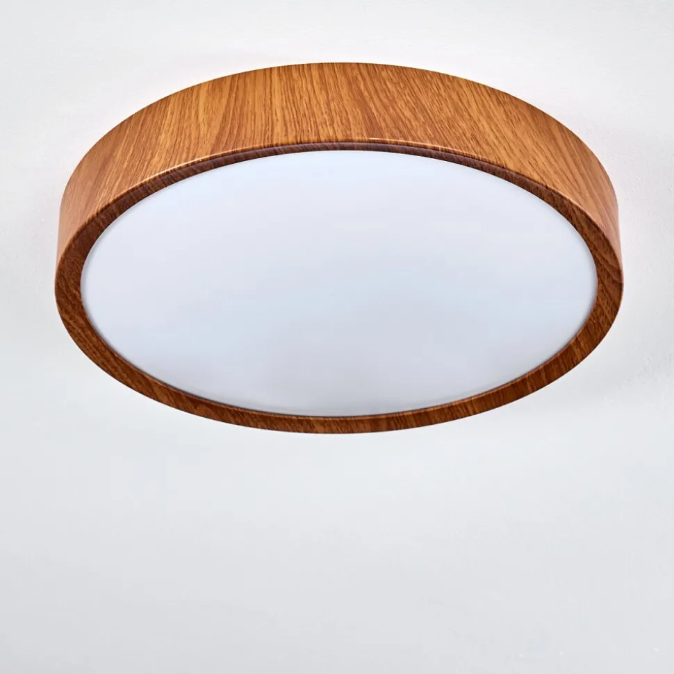 Plafonnier Nexo Led Bois Fonce, 1 Lumiere