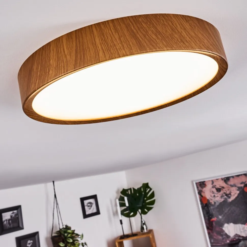 Plafonnier Nexo Led Bois Fonce, 1 Lumiere