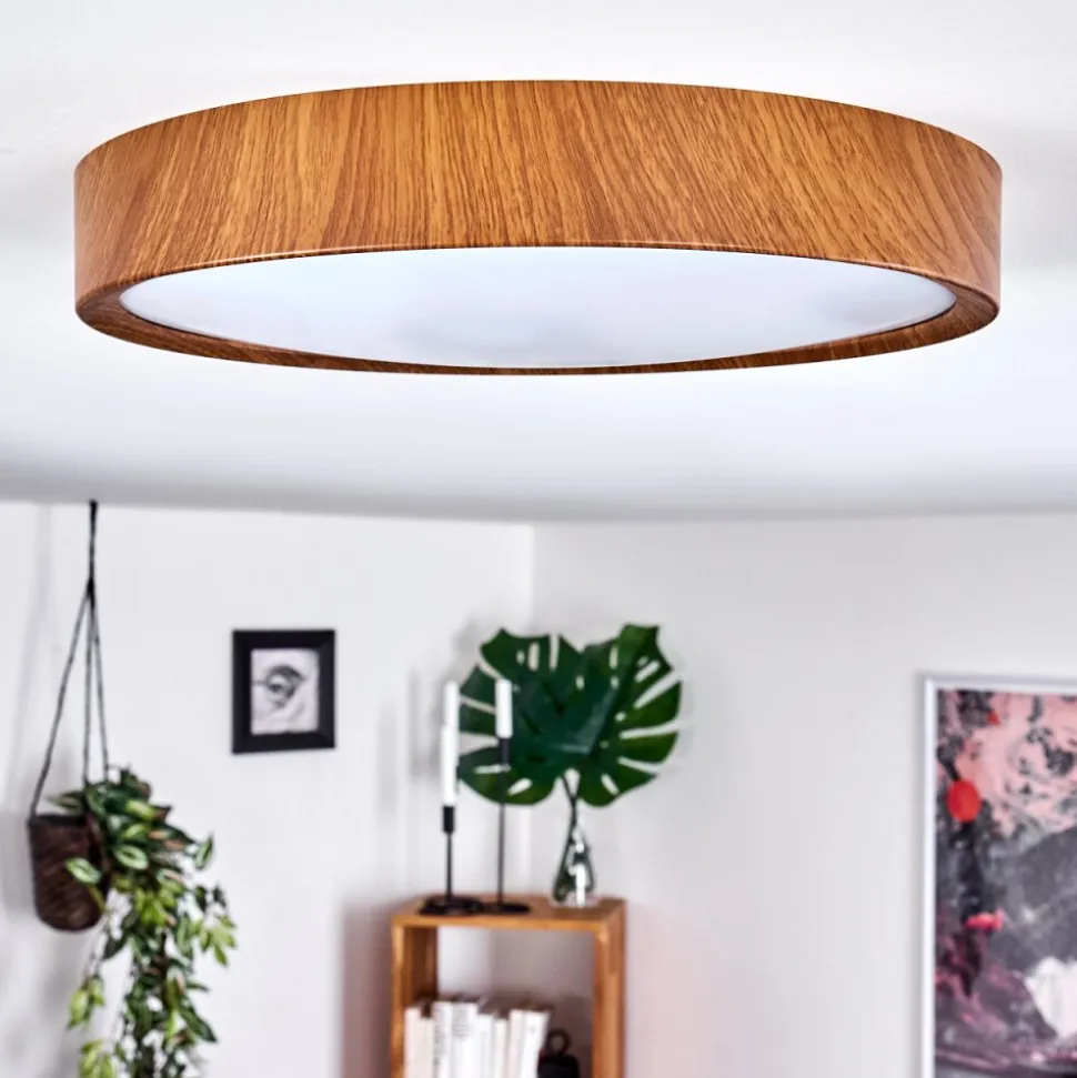 Plafonnier Nexo Led Bois Fonce, 1 Lumiere