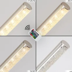 Plafonnier Noppa Led Chrome, Nickel Mat, 2 Lumieres, Telecommandes, Changeur De Couleurs