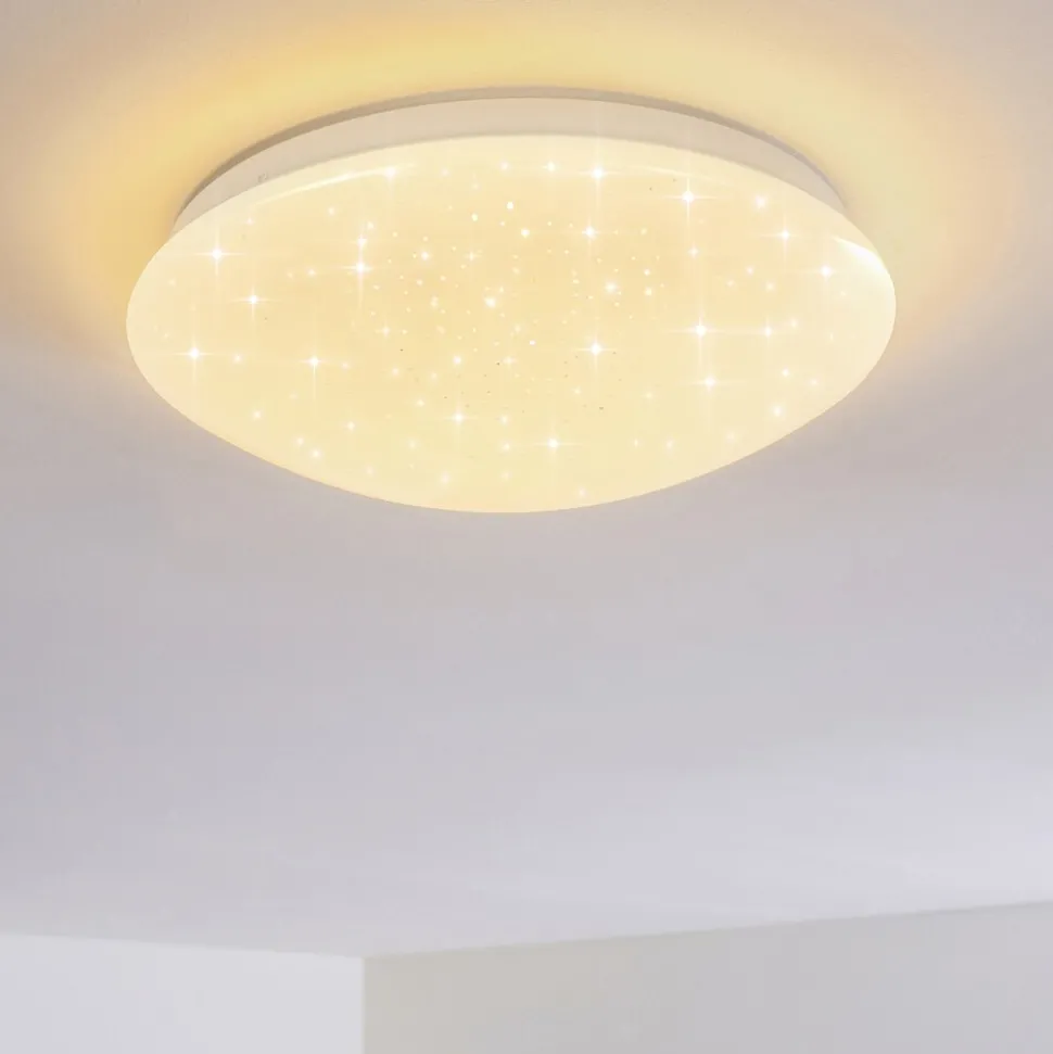 Plafonnier Norton Star Led Blanc, 1 Lumiere, Telecommandes, Changeur De Couleurs