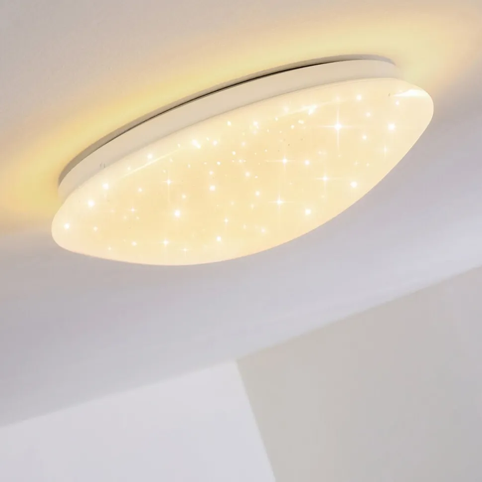 Plafonnier Norton Star Led Blanc, 1 Lumiere, Telecommandes, Changeur De Couleurs